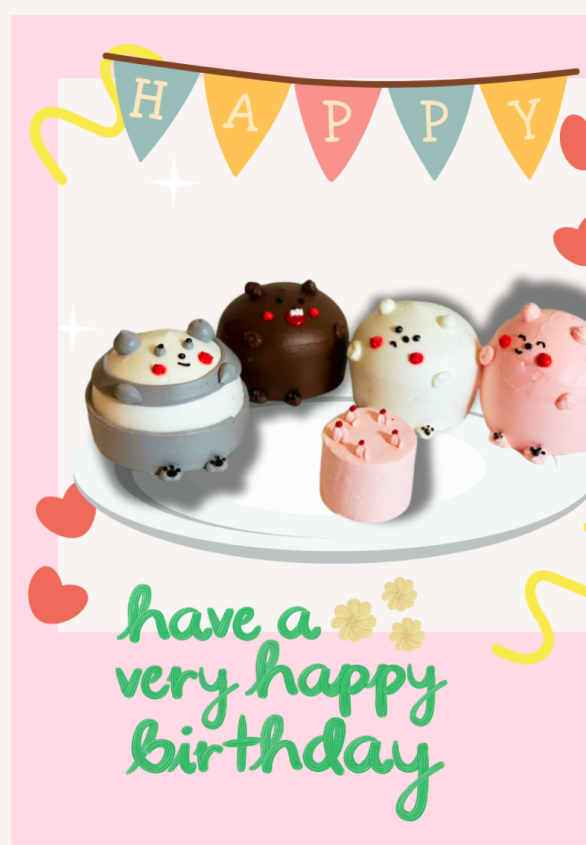 SET BÁNH KEM SINH NHẬT CON THÚ NHỎ NGỘ NGHĨNH 2