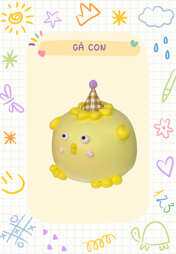 BÁNH KEM THÚ 3D Hình Gà Con Ngộ Nghĩnh